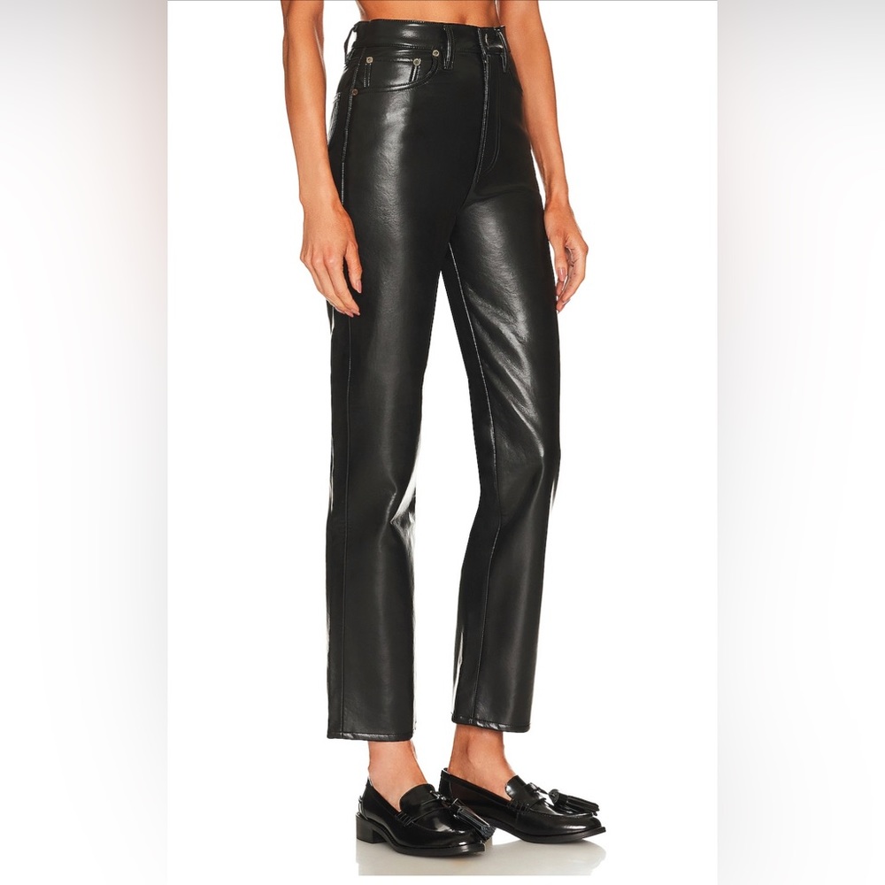 AGOLDE Recycled Leather Fitted 90s in Detox size 25.